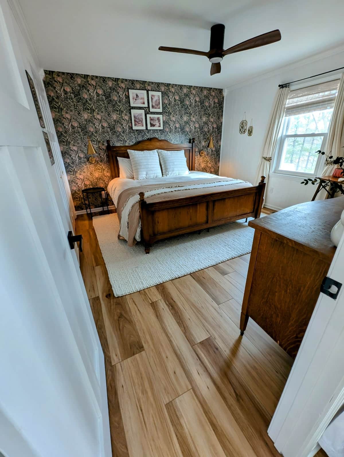 This charming room features timeless antique furnishings, dresser, spacious closet, and cozy reading nook—the perfect spot to curl up with a book and slow down.