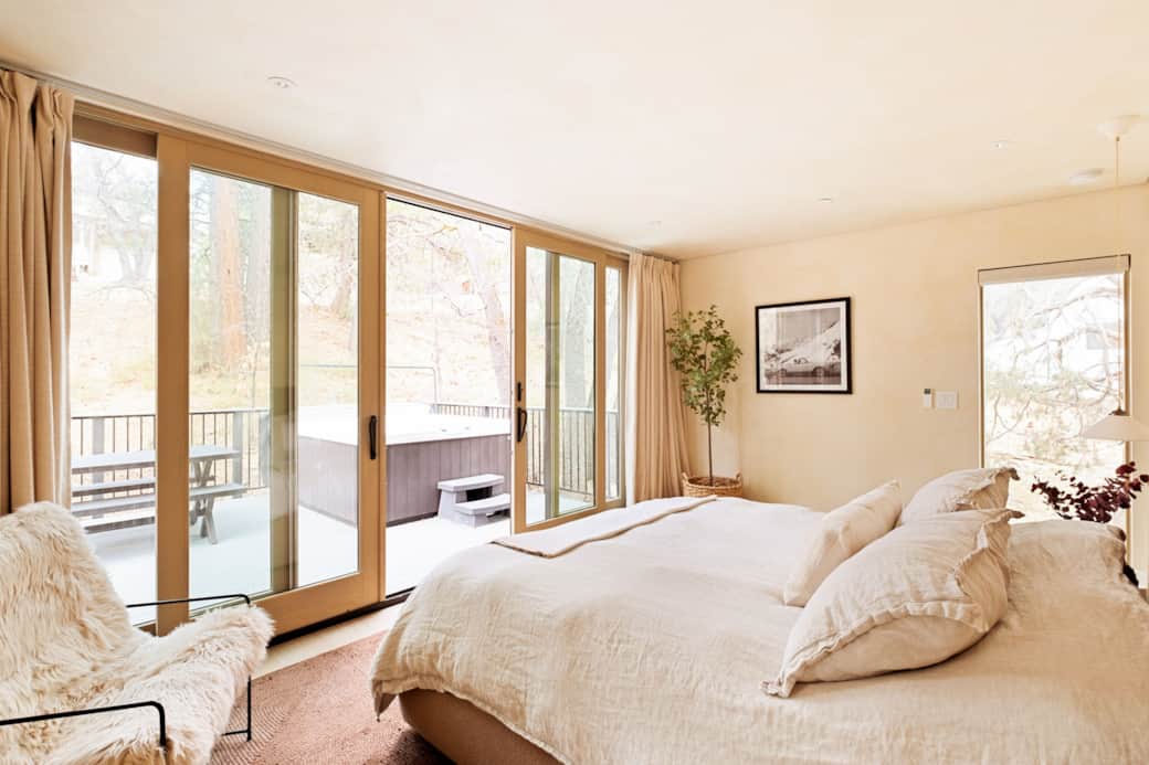 Downstairs Bedroom opening deck and spa