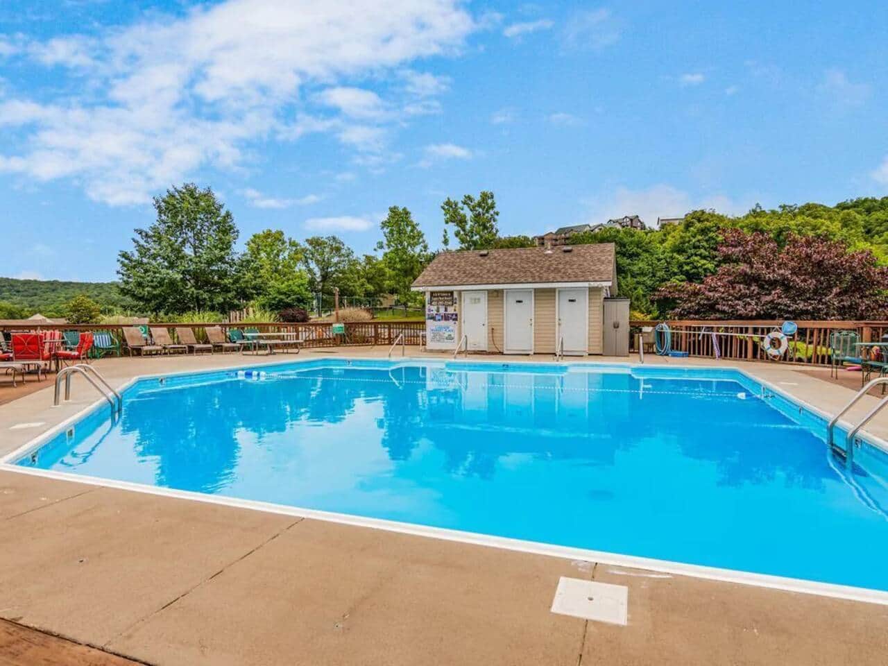 On-site community pool open during summer months, with hot tub!
