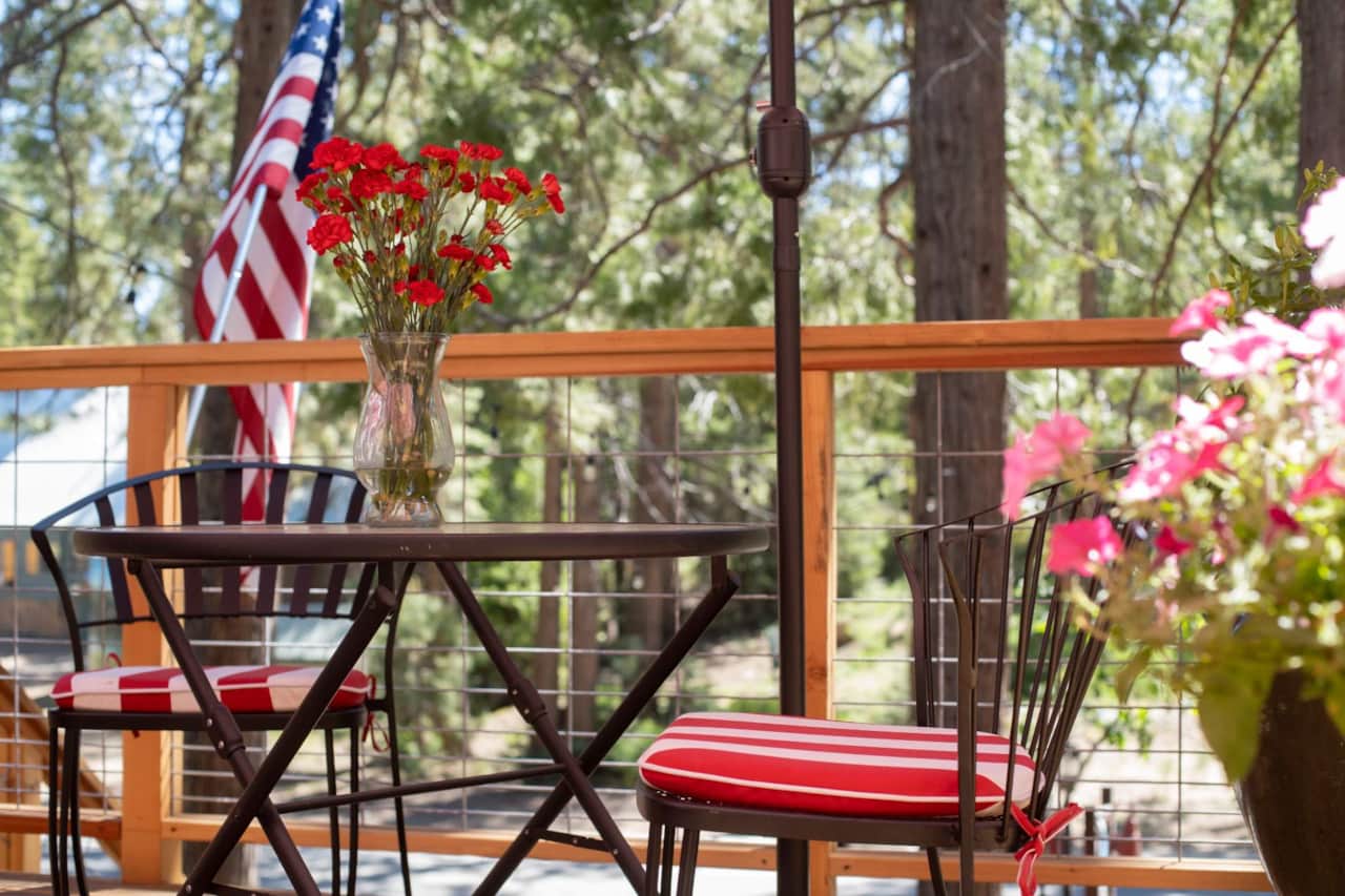 Enjoy your breakfast on the deck of the Main House