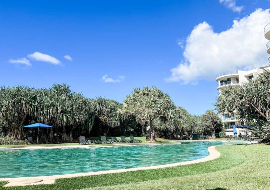 Large heated lagoon style pool