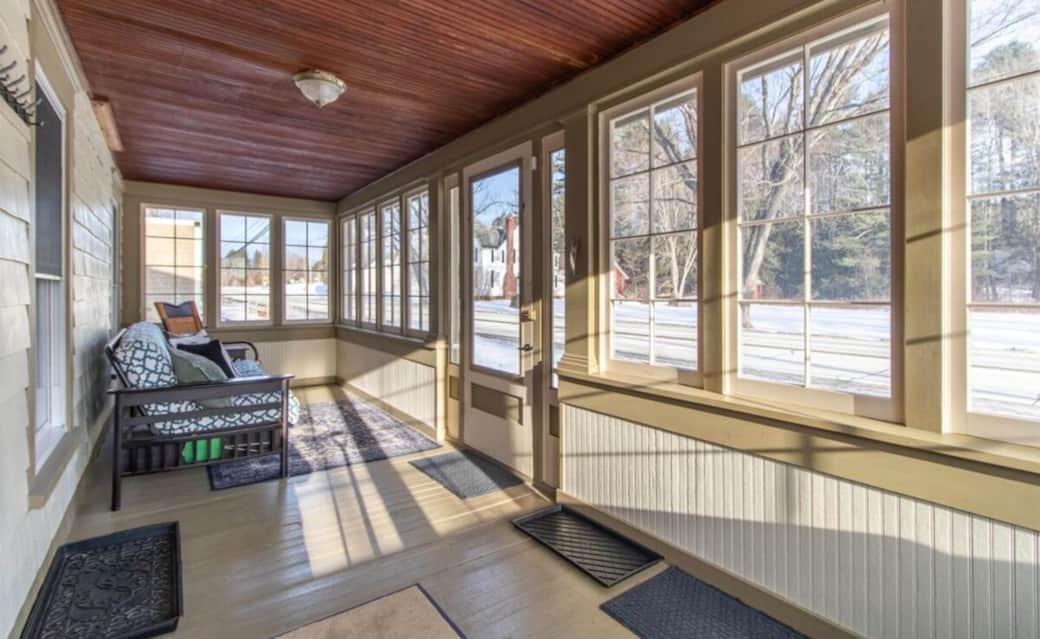 Bright porch with futon Bright porch with futon