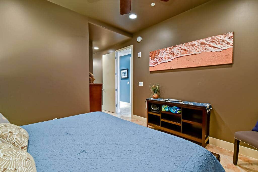 Large master bedroom with king bed