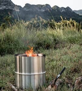 Camp Fire with a mountain background Camp Fire with a mountain background