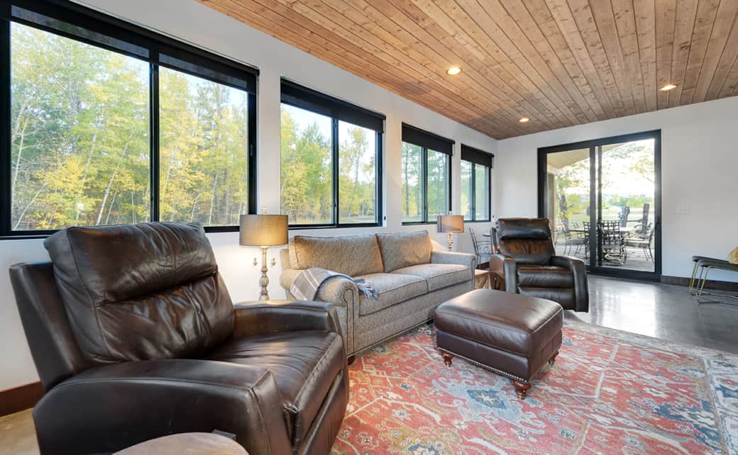sitting area with TV just off the main living area
