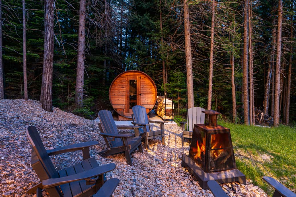 End your day with a sauna session and a fireside chat under the stars- the ultimate chalet experienc