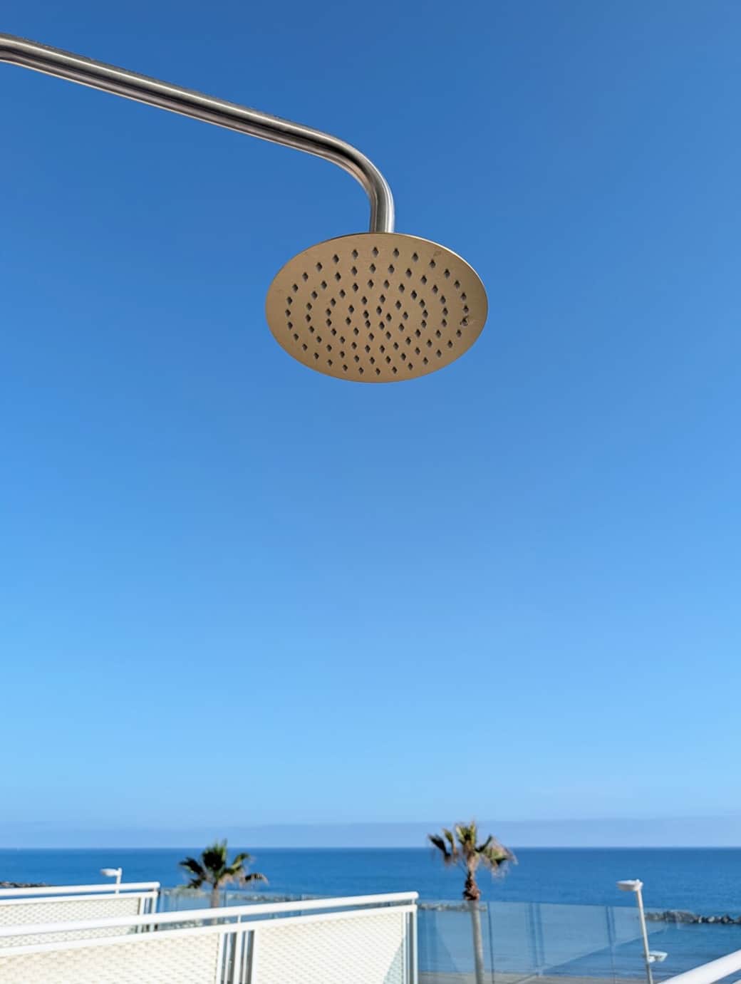 Outdoor shower on the sea-view terrace