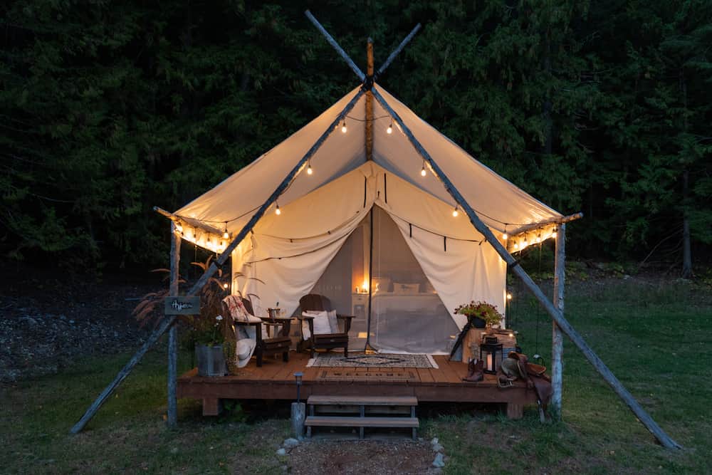 Arjuna tent dusk