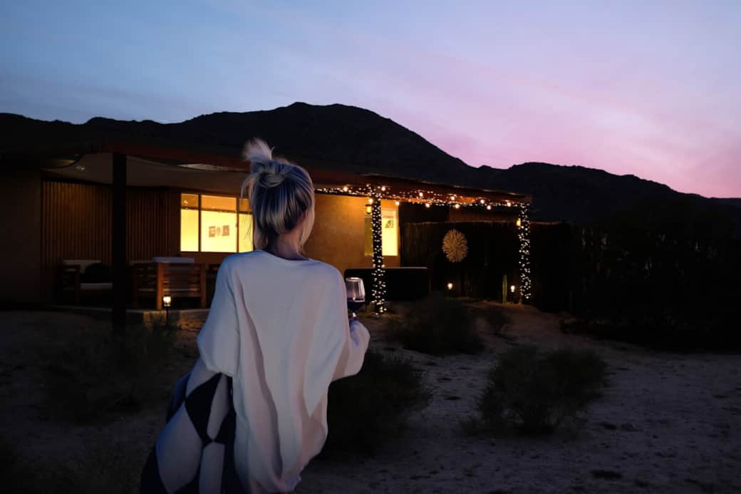 Desert spring nights are coming:  cool air and dusty pink skies.