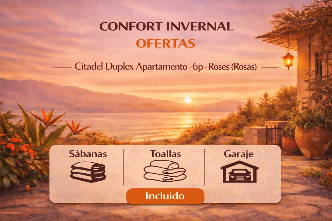Ofertas de invierno confort para el Citadel Duplex Apartment 6 personas en Roses (Rosas), Costa Brava, España