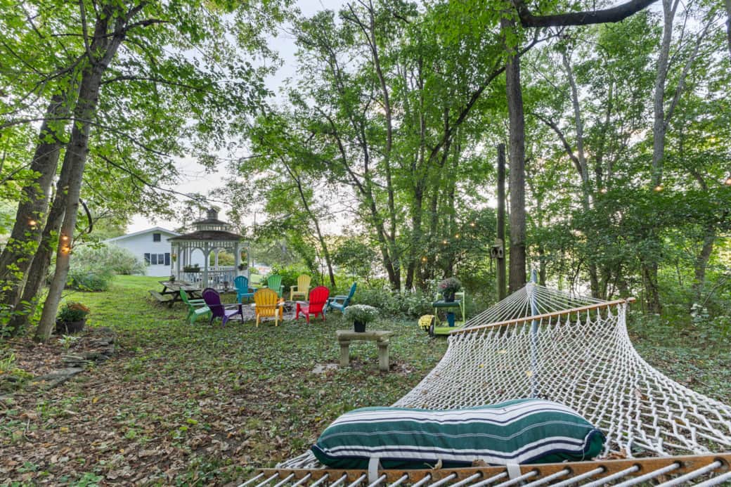 Hammock in the shaded, wooded, glen.
