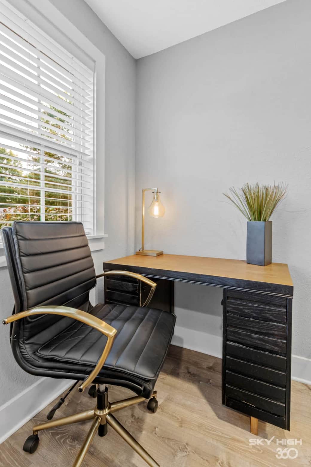Relaxing workspace with lots of natural light.