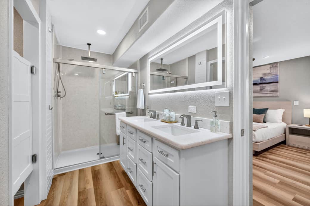Primary bathroom with walk in shower
