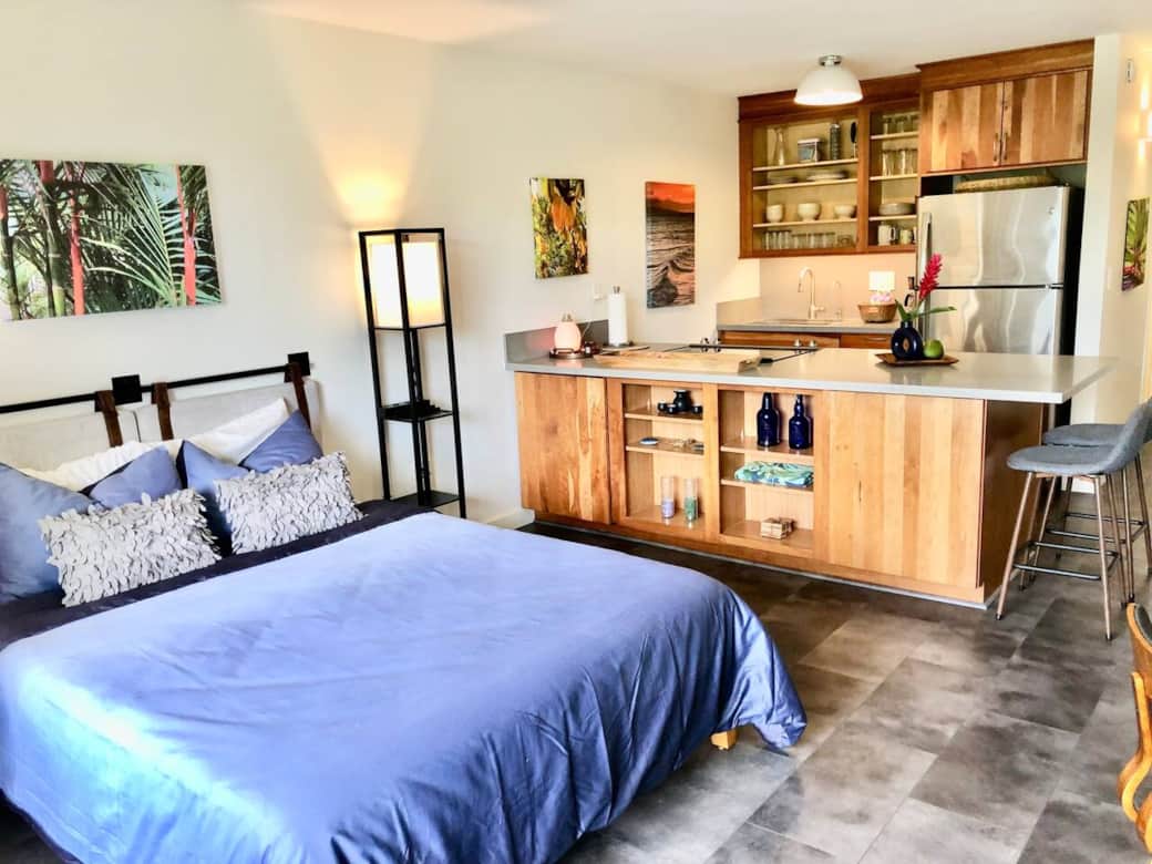 This is a studio. Sleeping and Kitchen area is one space.
