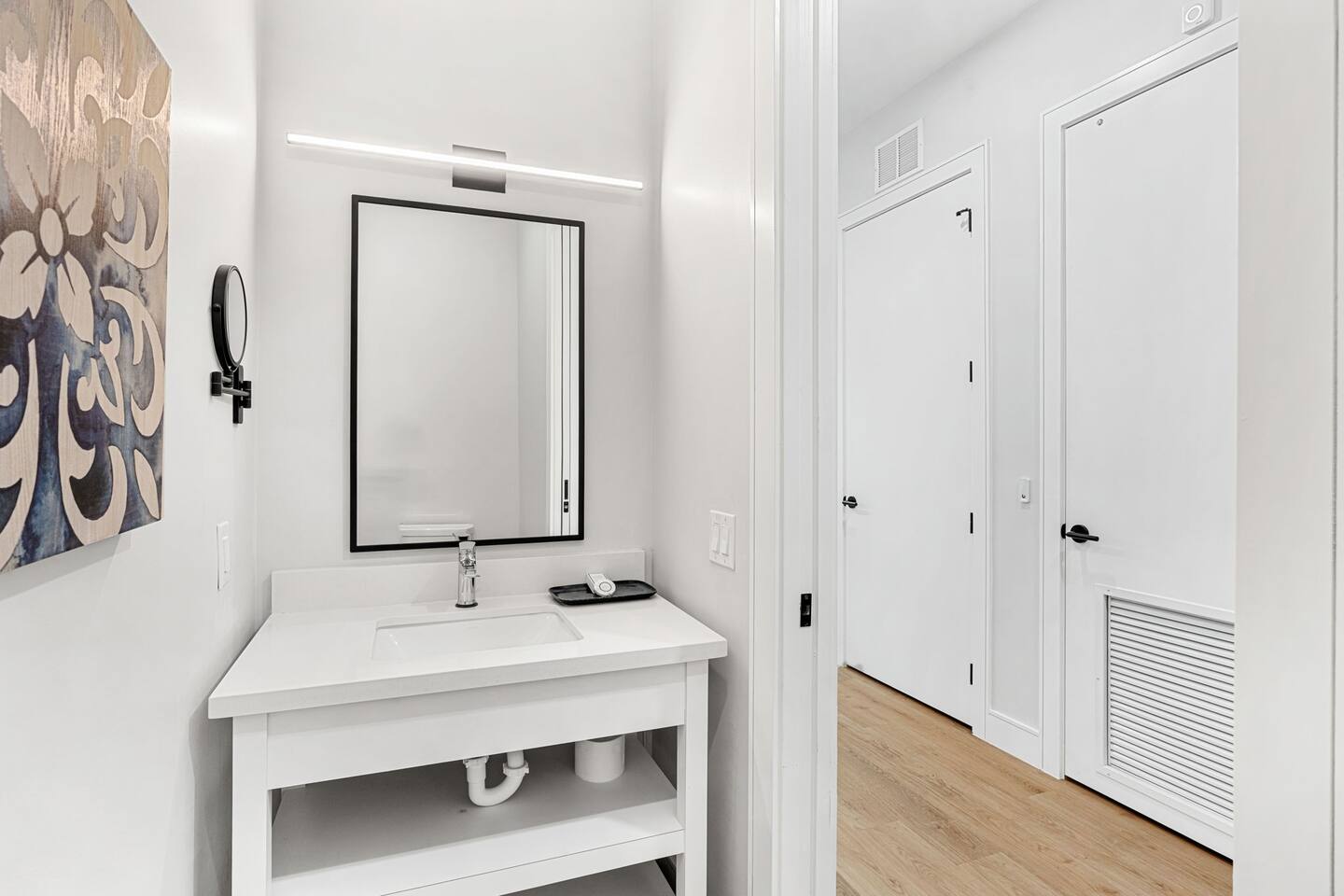 Half bathroom for added convenience.
