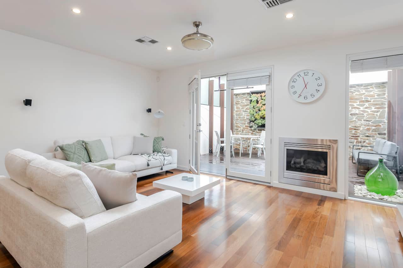 Living Room with courtyard views