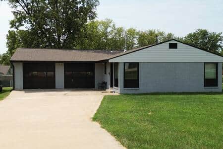 Newly painted brick to make a more sleek look. 