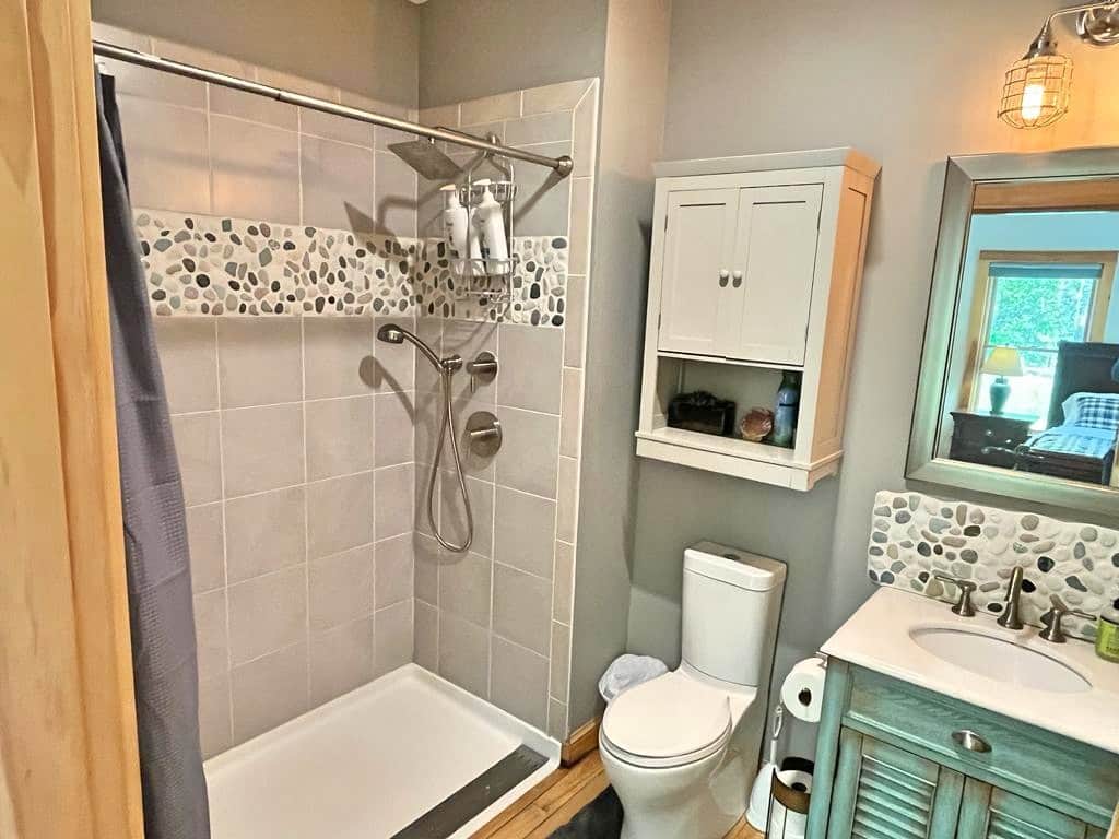 Custom designed walk-in shower.