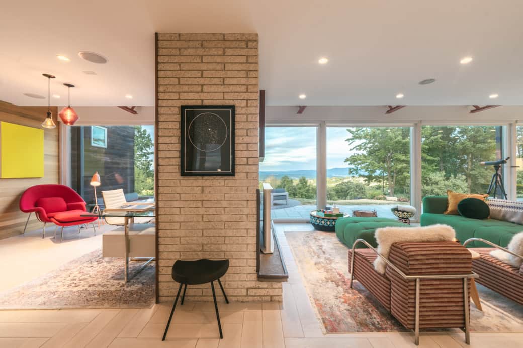 Desk separated from living room. Desk separated from living room.