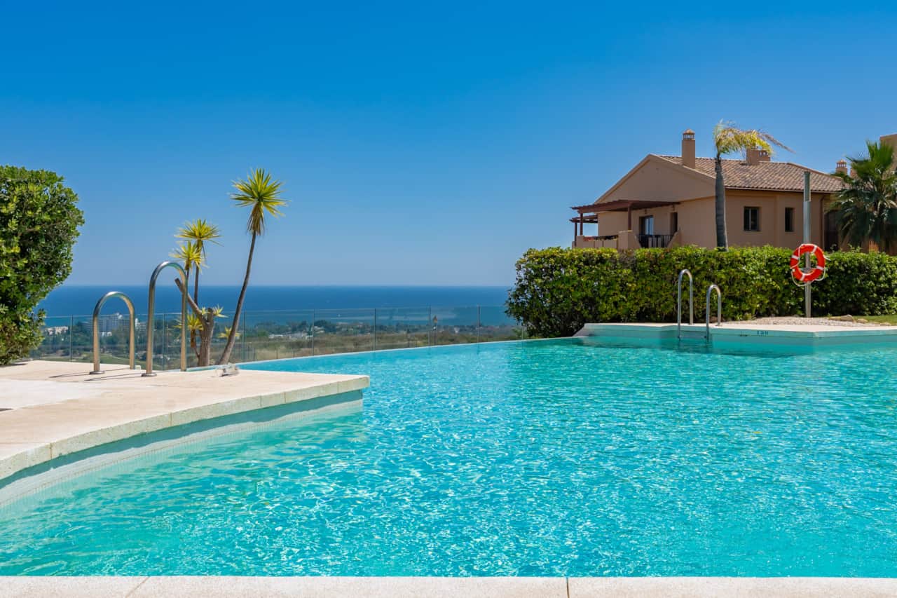 Heated infinity pool with breathtaking sea views