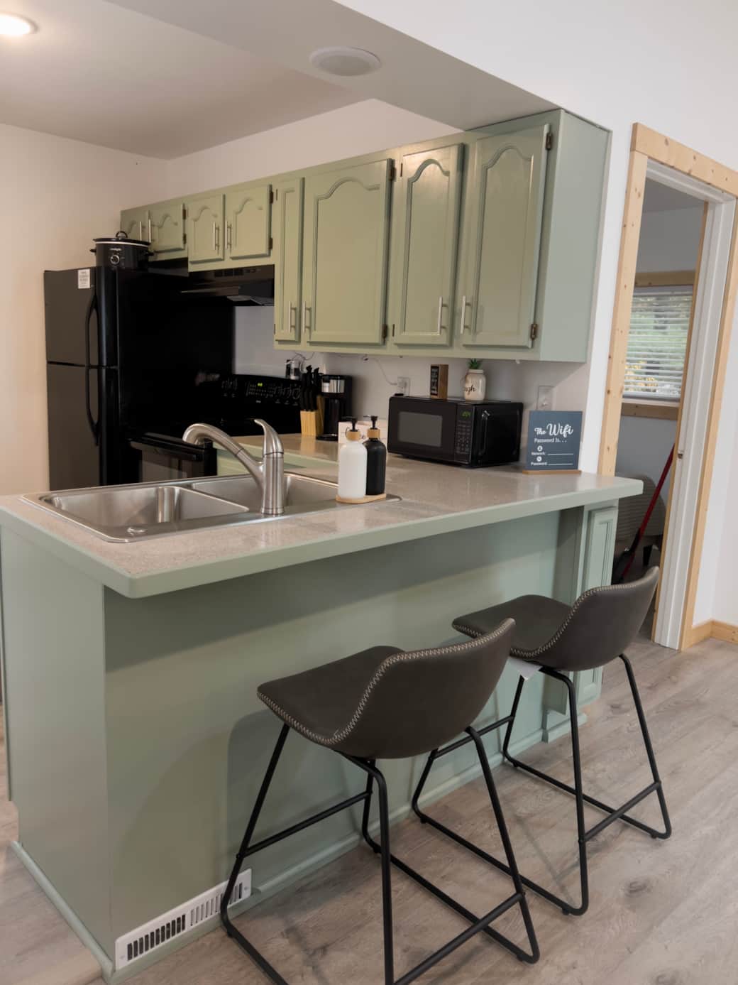 Kitchen with 2 Bar Stools Kitchen with 2 Bar Stools