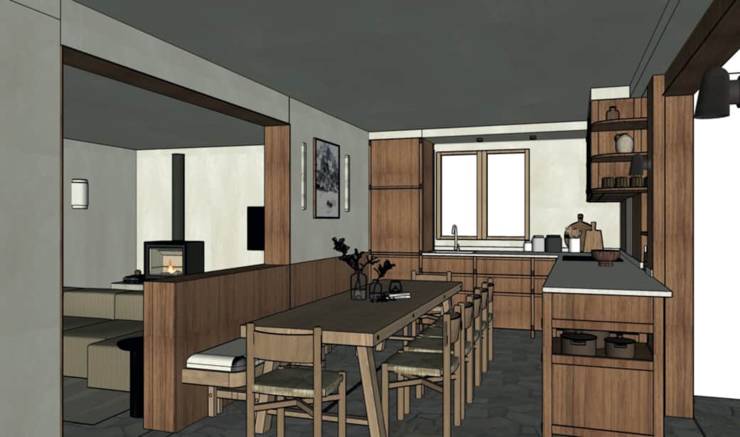 cuisine ouverte sur le salon