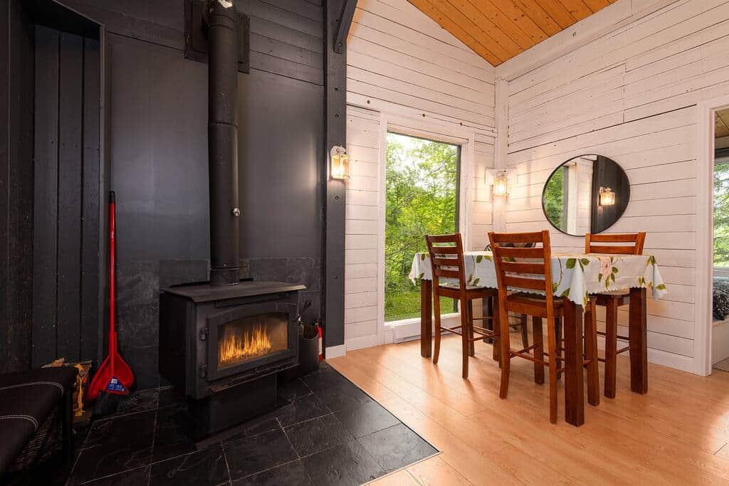 Lounge area with fireplace