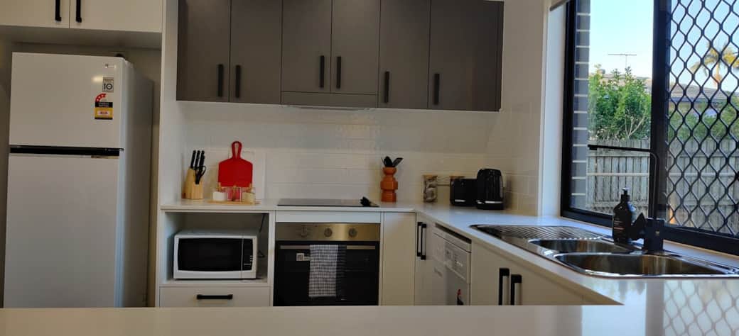 Our new kitchen has quality appliances for your family or group to enjoy! 