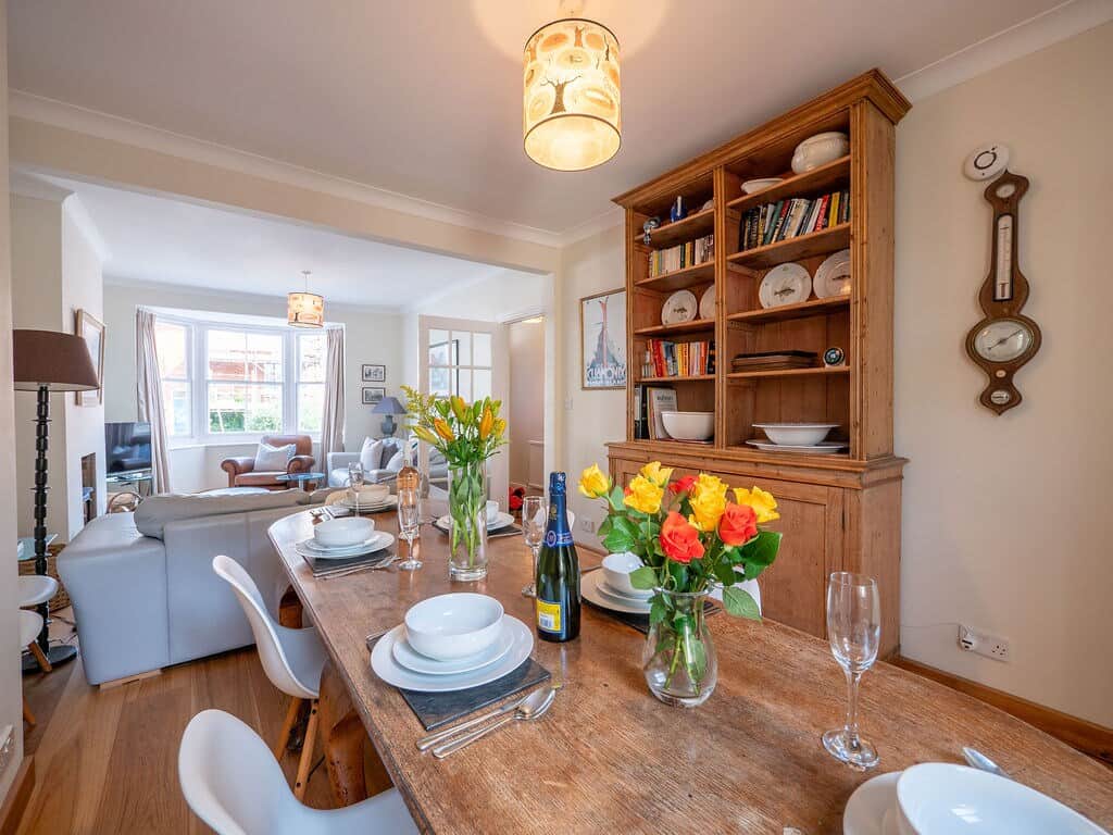 Large dining area comfortable for family gatherings