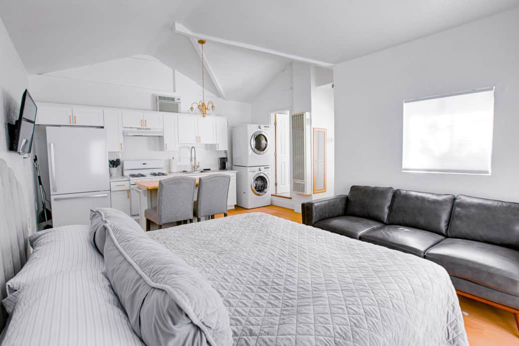 Bed and Couch into the Kitchen