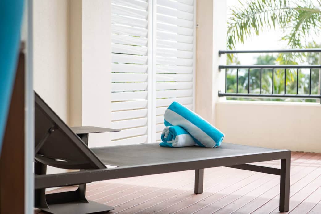 Sunlounger on private balcony