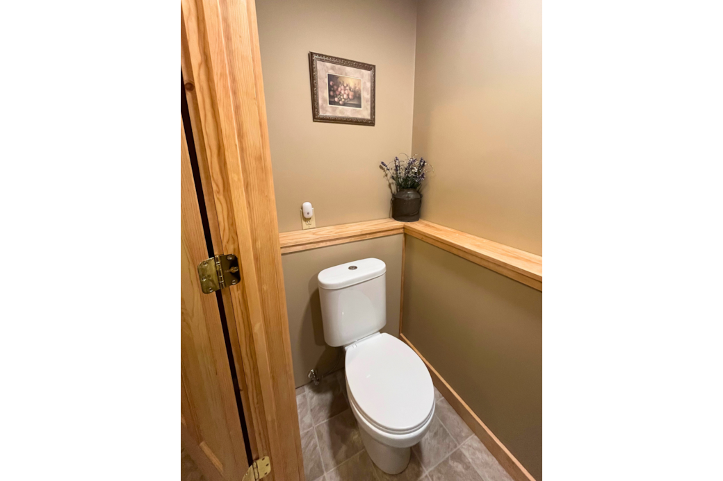 1/2 bathroom on lower level, new for 2026! 