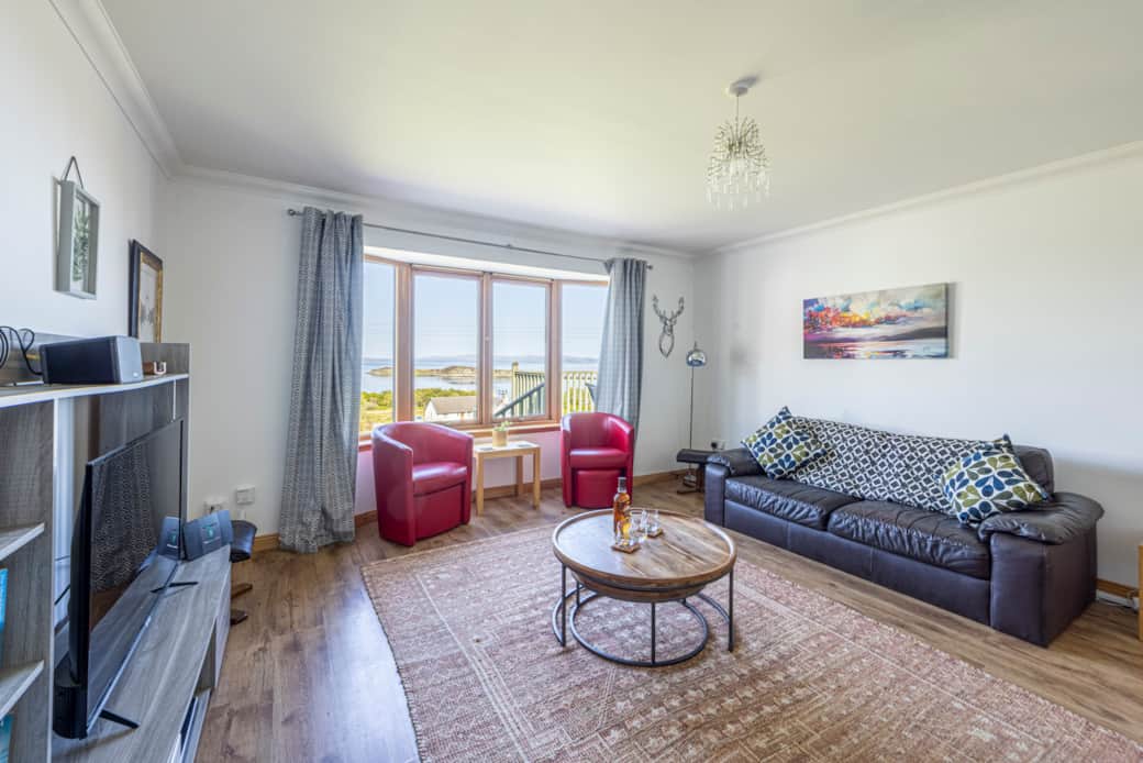 Living room with great view over Small Isles Bay