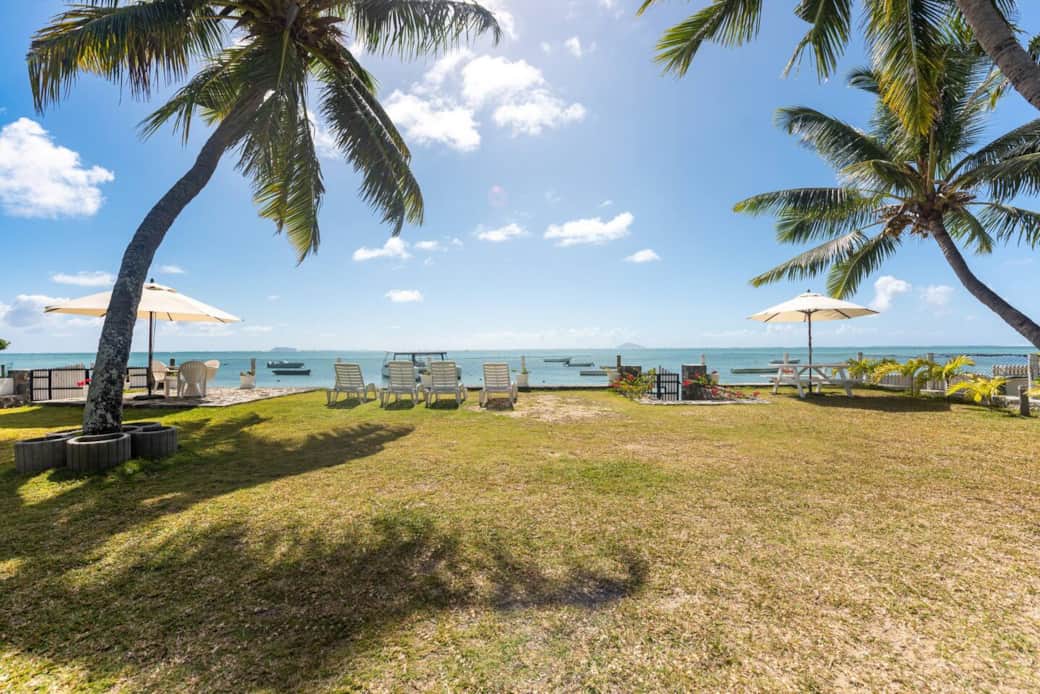 View of the beach from the garden