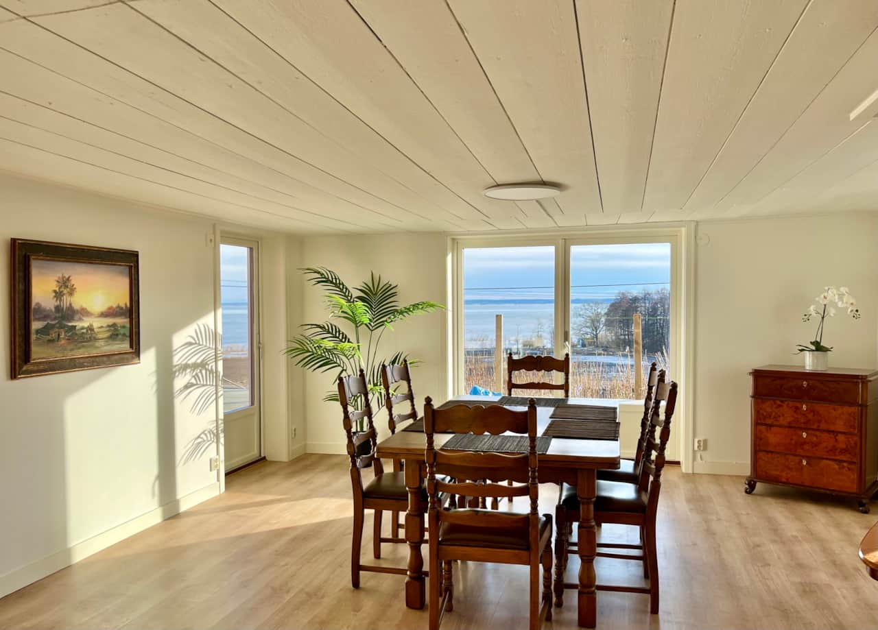 Dining room with lake view