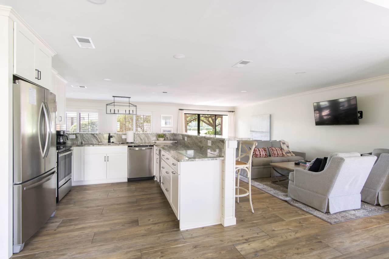 Fully stocked kitchen offers everything you would need during your stay. 