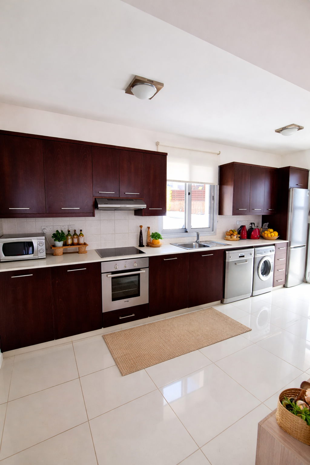 Modern kitchen with warm accents
