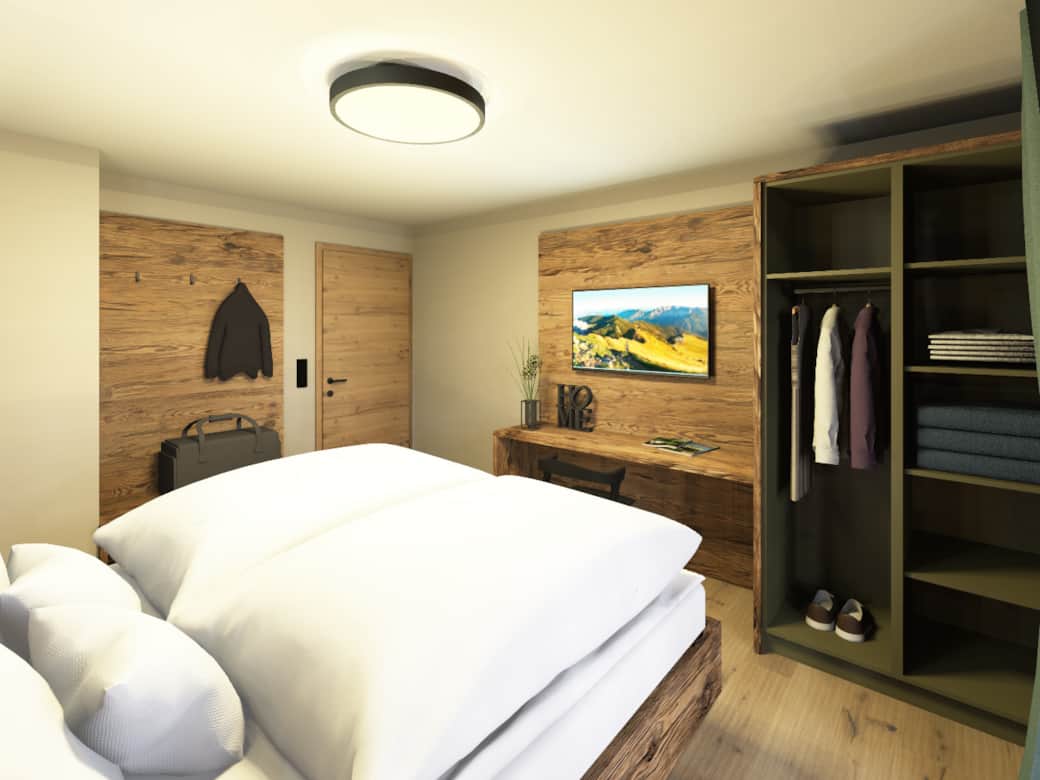 Schlafzimmer 1 - Schreibtisch / TV / Schrank