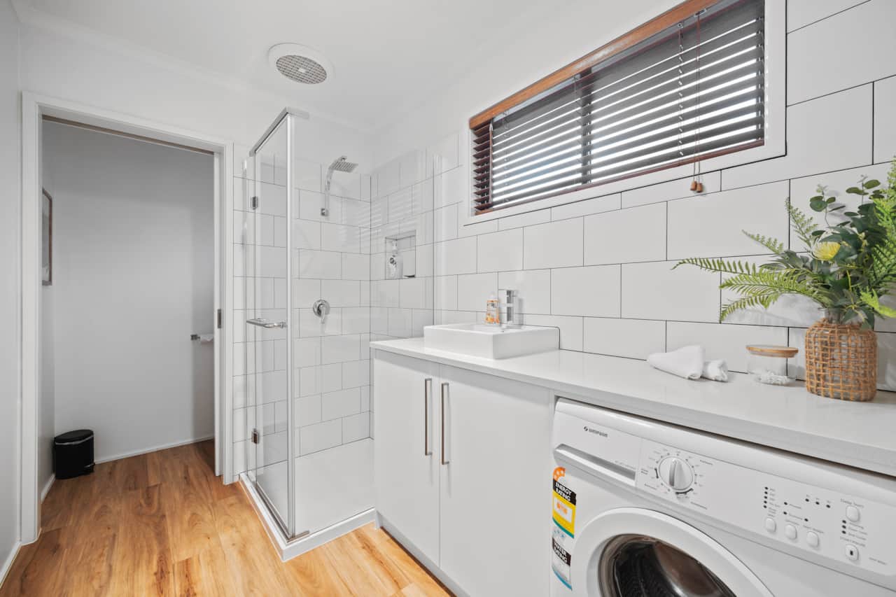 Indulge in comfort in our well-appointed bathroom with walk-in shower.