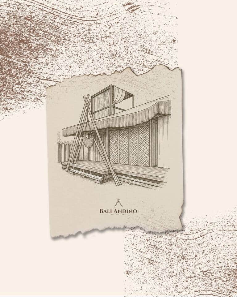 Ilustración de los lodge por fuera.