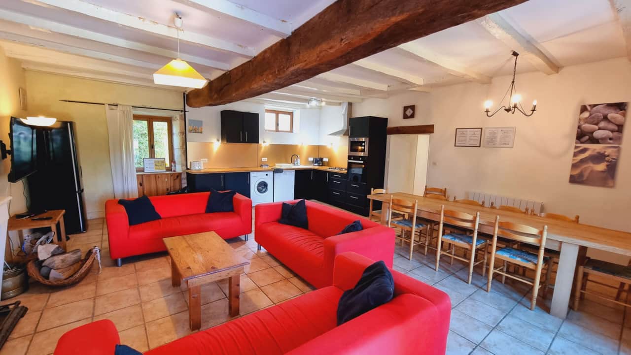 Bright dining area opening to the garden