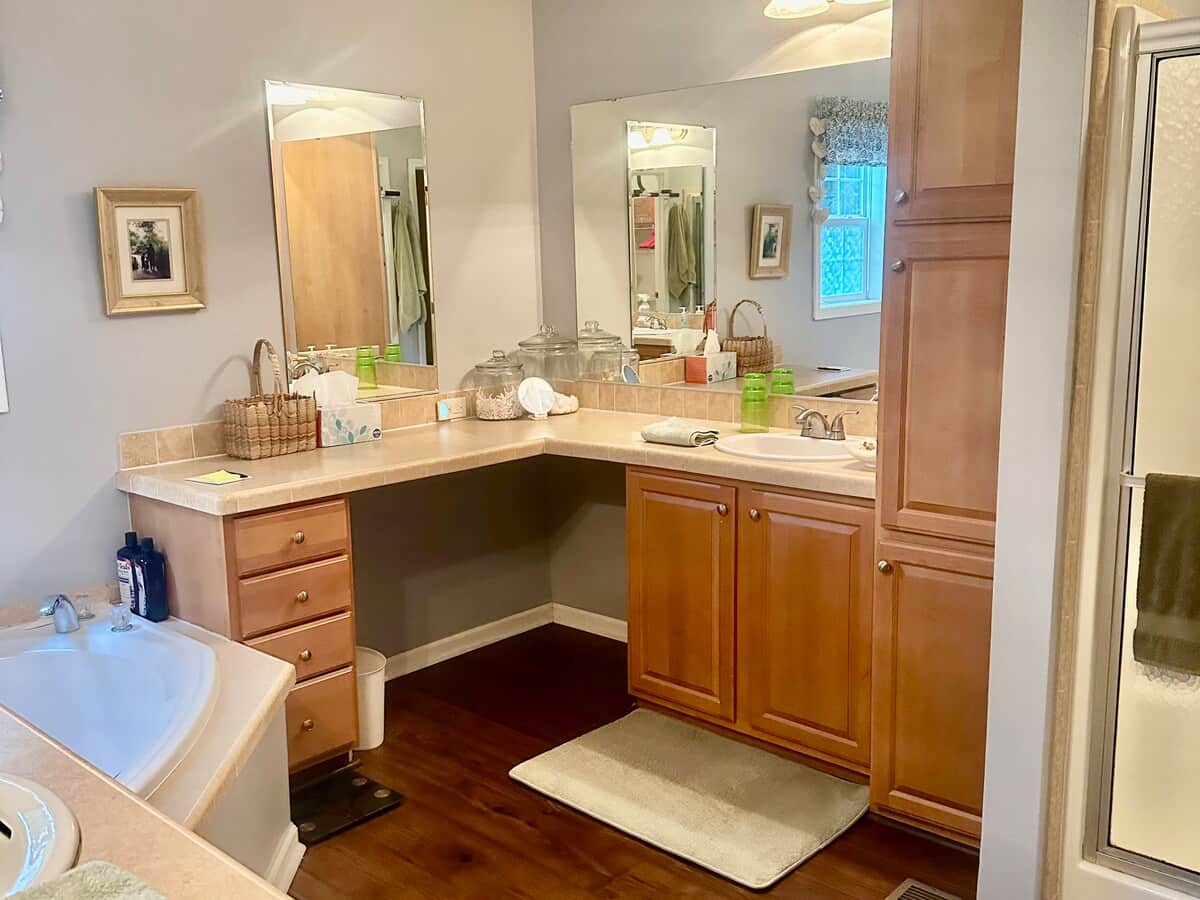 Bathroom two is amazingly spacious - large tub and a separate shower. Large walk-in closet.