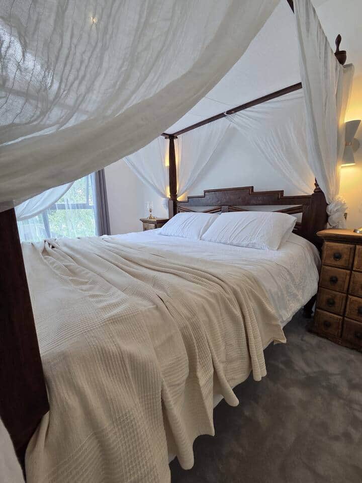 Lombok Indonesian Teak bed Super King Size four poster bed. 