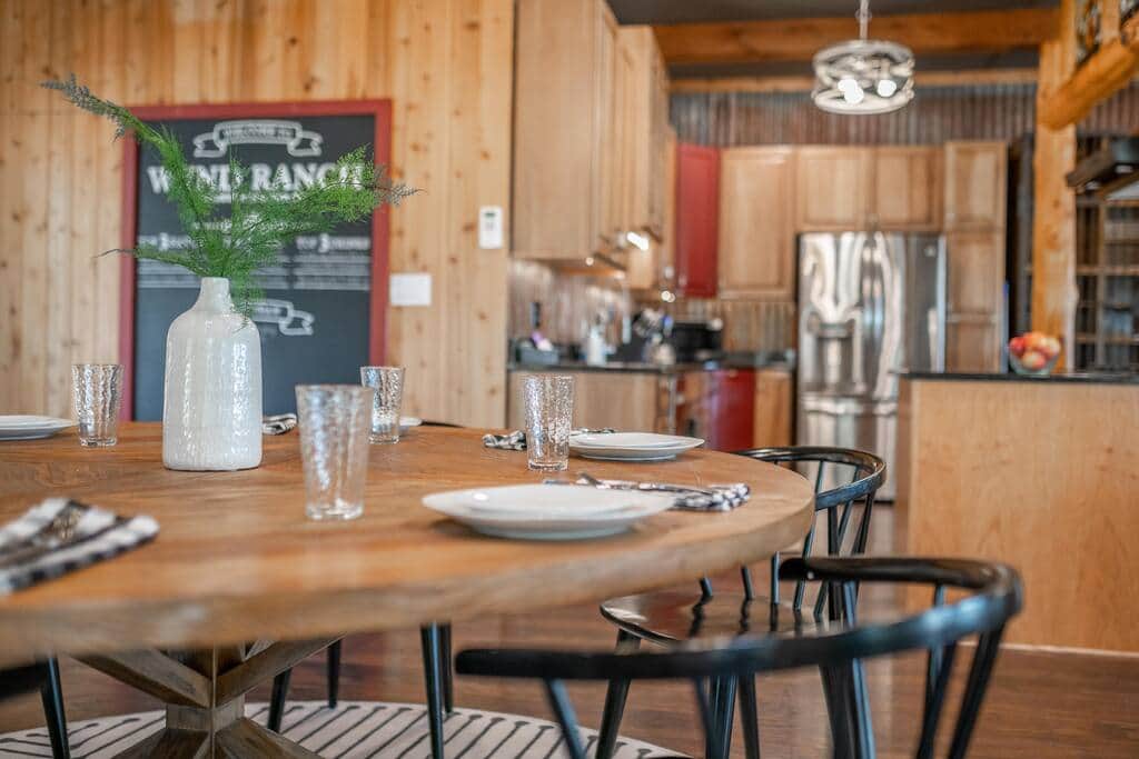 We also have a high chair stored away that pulls directly up to the table.