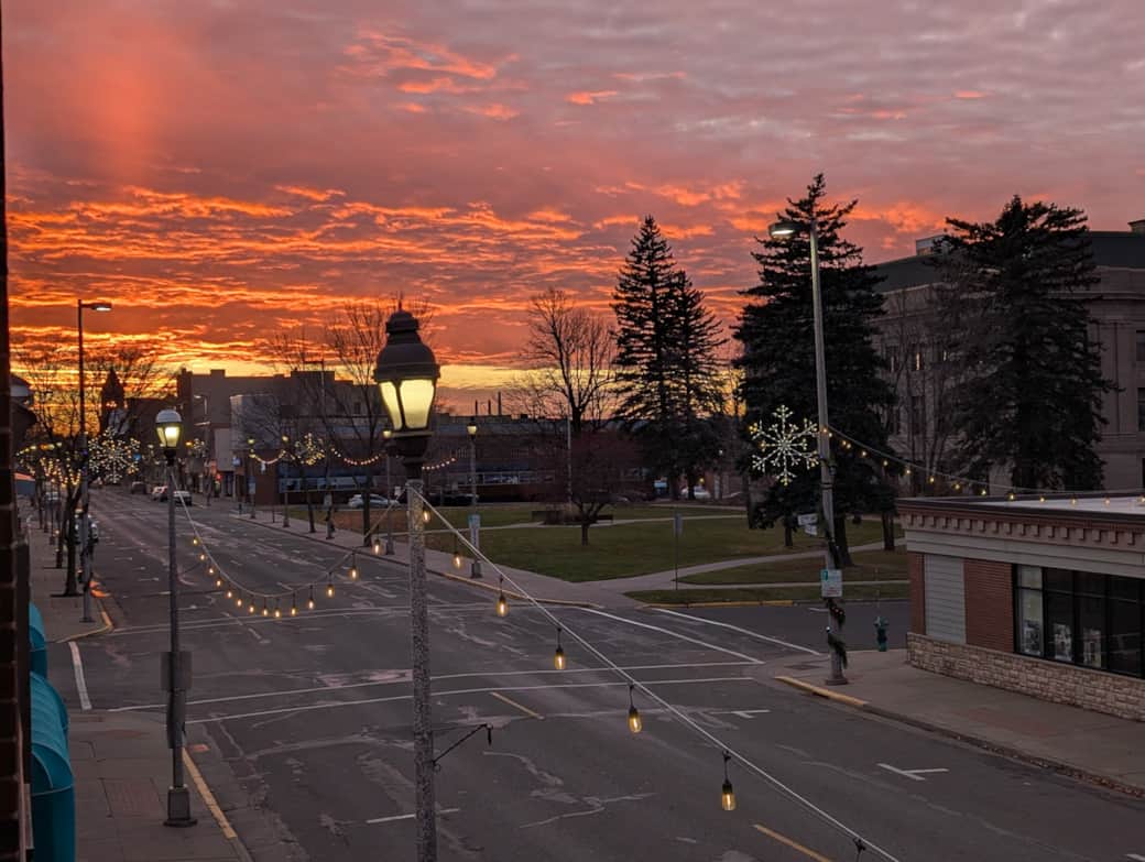 Sunset over Main St
