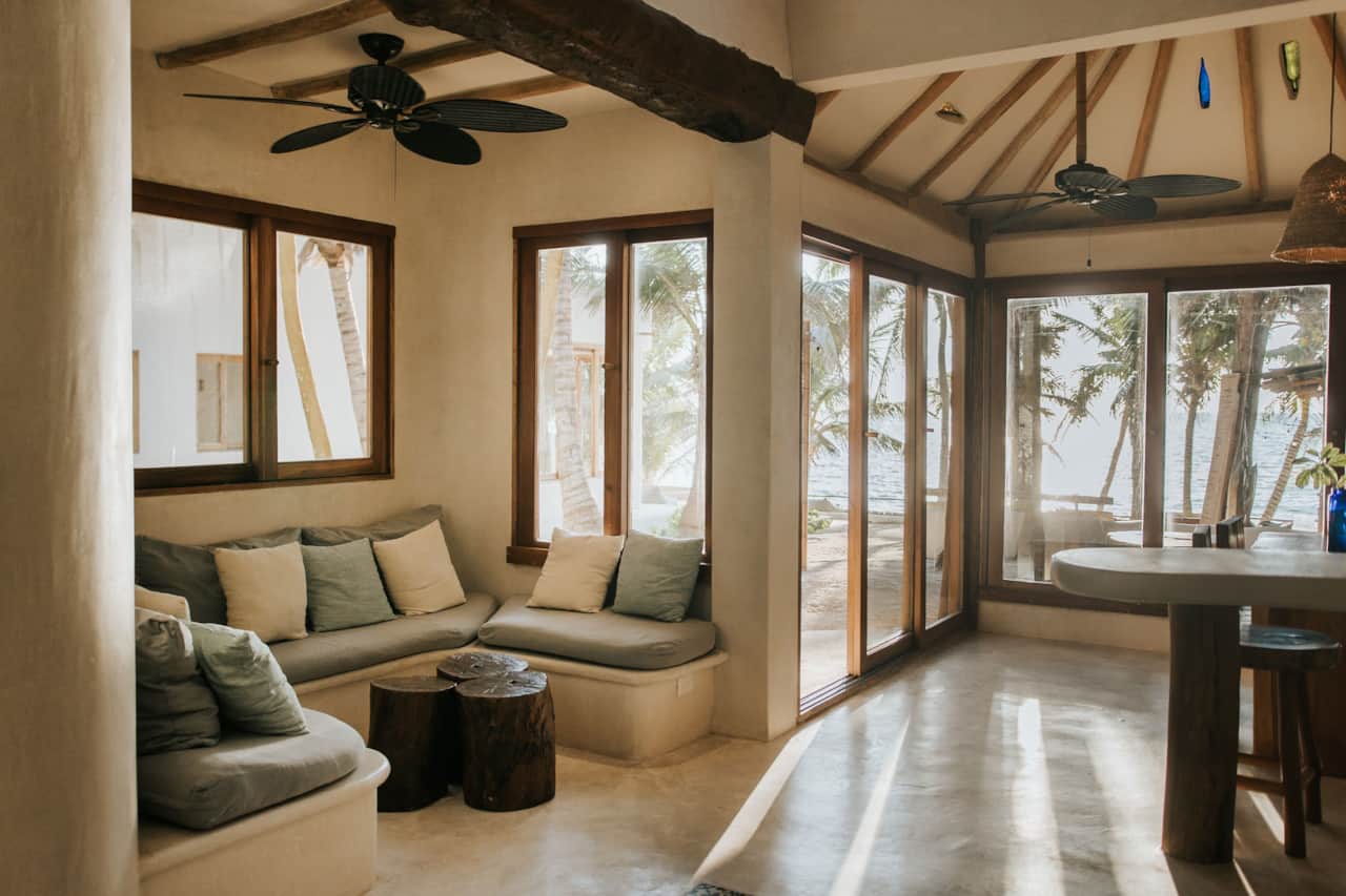 Open living area with sea views