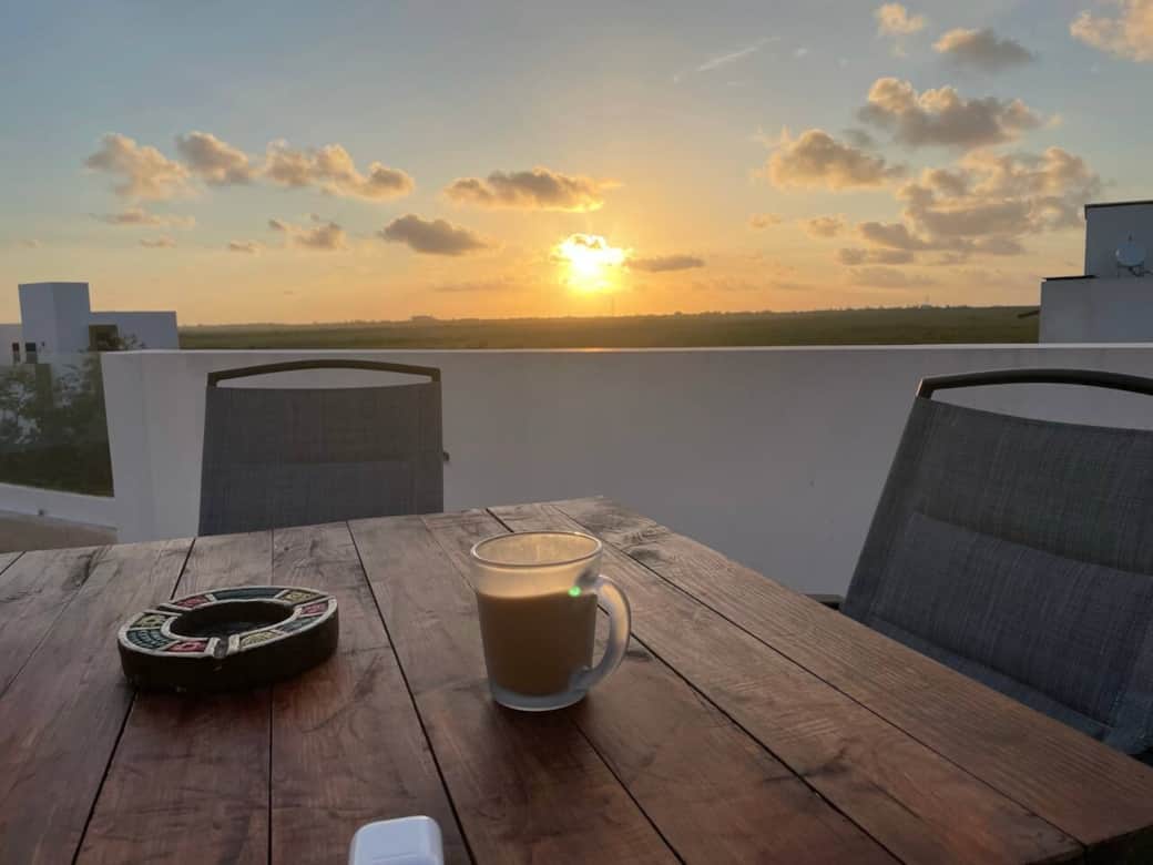 Sunrise on Rooftop Terrace