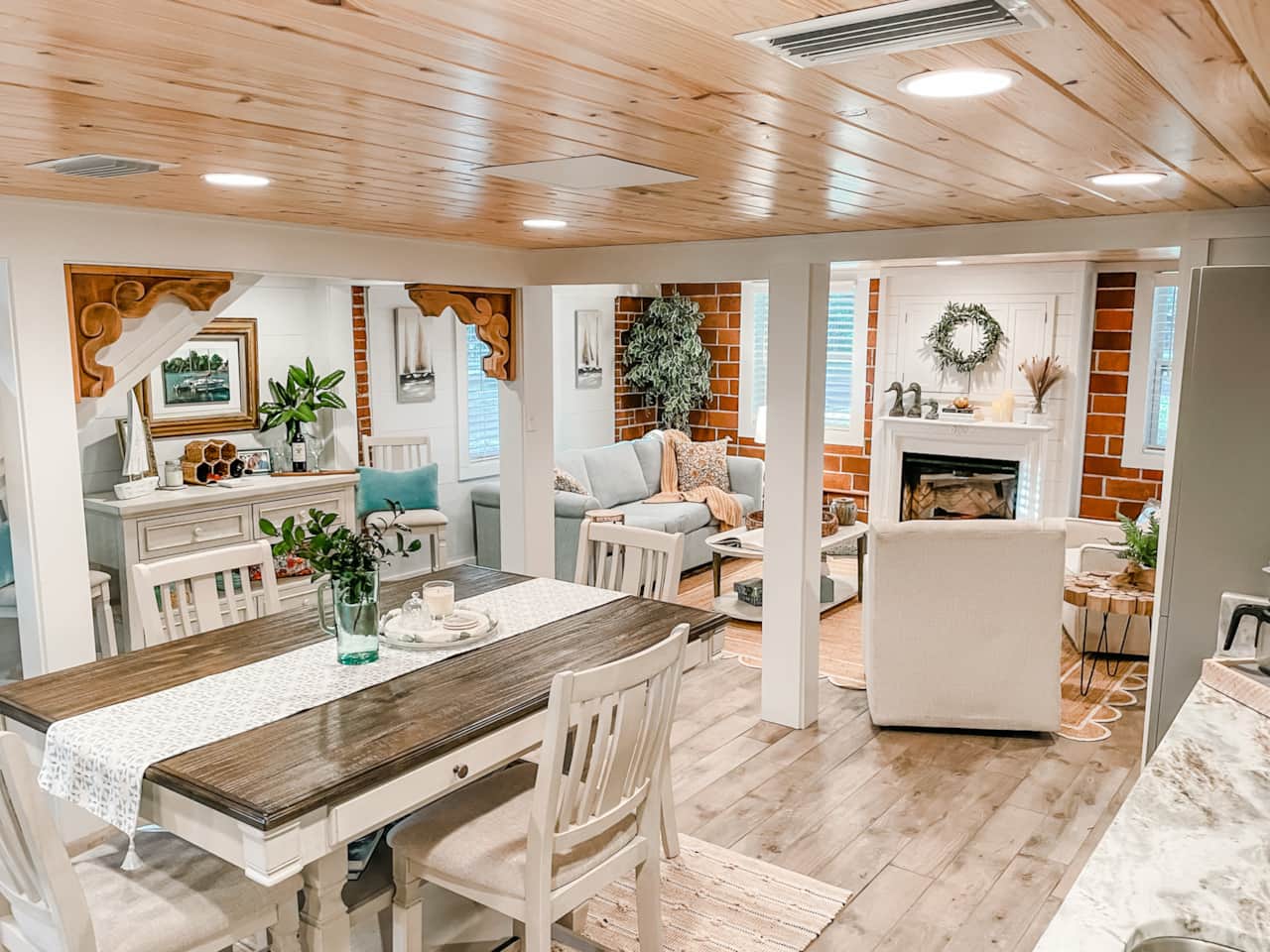 Bright, crisp, open-design kitchen/living/dining space welcomes you to unwind!