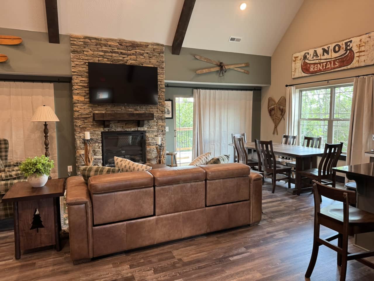 Living room with fireplace