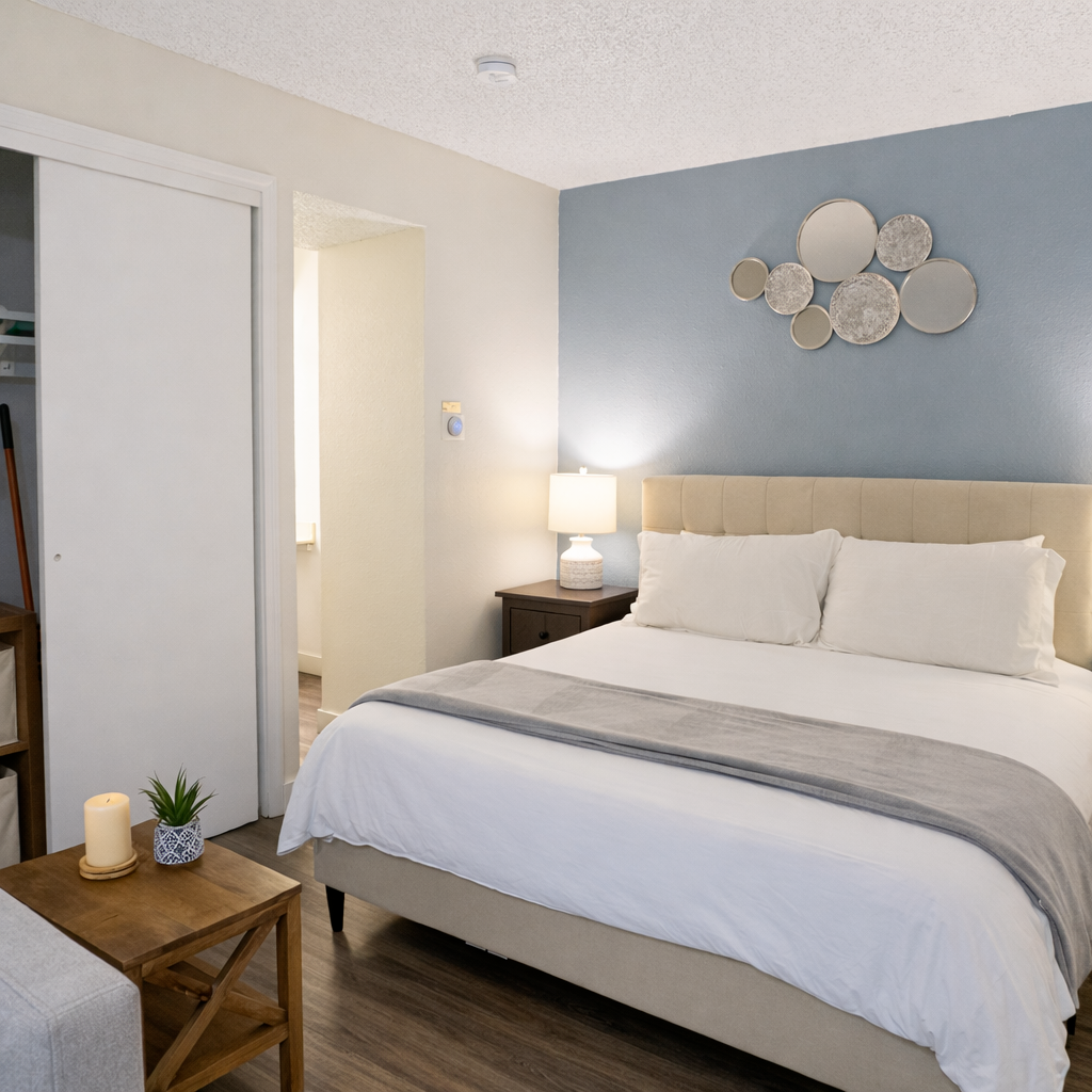 Sink into our ultra-comfortable Casper king mattress—guest favorite for the best night’s sleep.